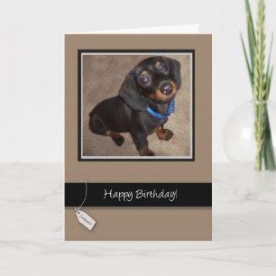 Tarjeta Feliz cumpleaños, perro, Dachshund