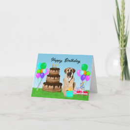 Tarjeta Feliz cumpleaños perro pastor de Anatolia en cumpl