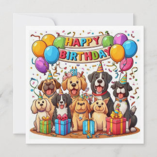 Tarjeta Feliz cumpleaños perros