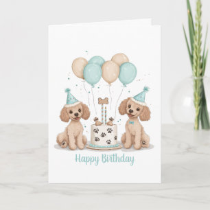 Tarjeta Feliz cumpleaños, perros de cangrejo estándar