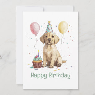 Tarjeta Feliz Cumpleaños Perros Labrador Retriever