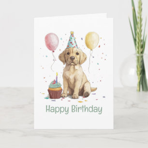 Tarjeta Feliz Cumpleaños Perros Labrador Retriever