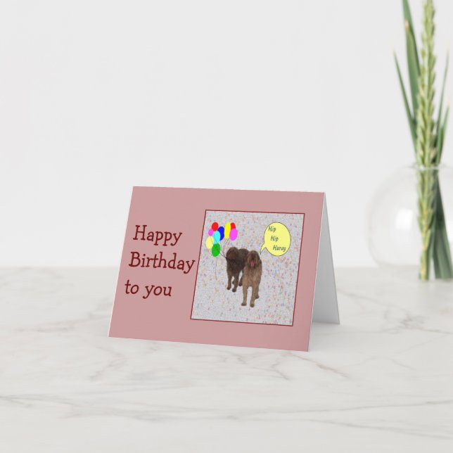 Tarjeta Feliz cumpleaños - perros que cantan (Anverso)