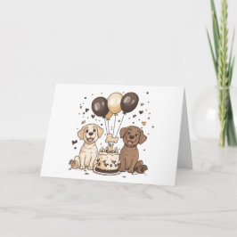 Tarjeta Feliz cumpleaños, perros recuperadores de labrador