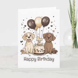 Tarjeta Feliz cumpleaños, perros recuperadores de labrador