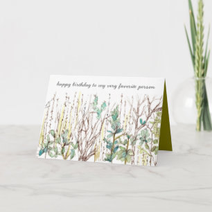 Tarjeta Feliz cumpleaños persona favorita Sagebrush Plants