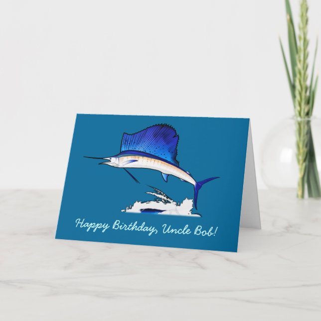 Tarjeta Feliz cumpleaños, Personalizable con marinero (Anverso)