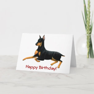 Tarjeta Feliz cumpleaños Personalizable Doberman Dog Card