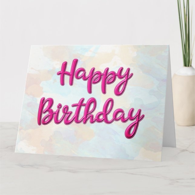 Tarjeta Feliz cumpleaños Personalizable Magenta XL Saludo (Anverso)