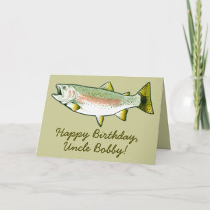 Tarjeta Feliz cumpleaños Personalizable trucha arco iris
