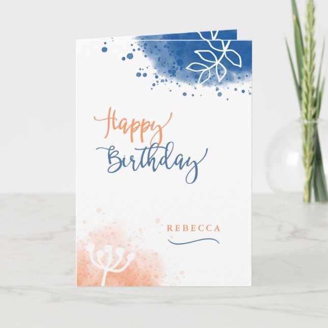 Tarjeta Feliz cumpleaños personalizado con nombre personal (Anverso)