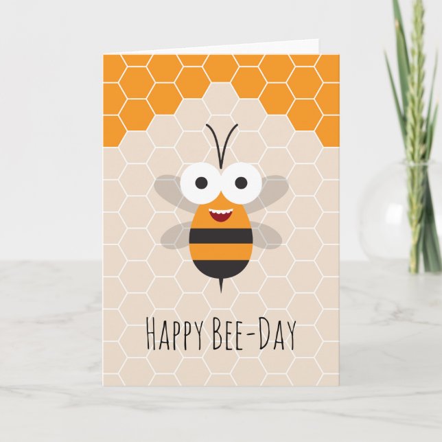 Tarjeta Feliz cumpleaños Personalizado Cute Honey Bee Hone (Anverso)