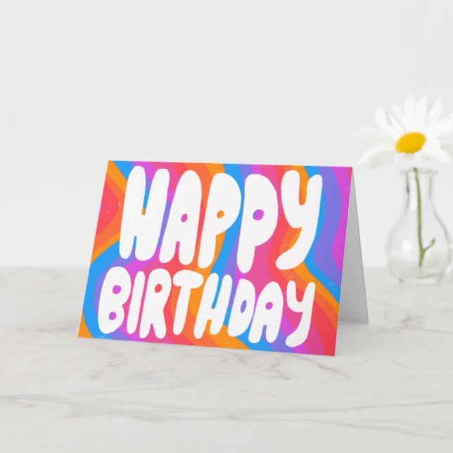 Tarjeta FELIZ CUMPLEAÑOS PERSONALIZADO de las letras de bu (Planta pequeña)