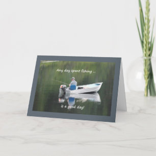Tarjeta Feliz cumpleaños, Personalizado de pesca cita a la