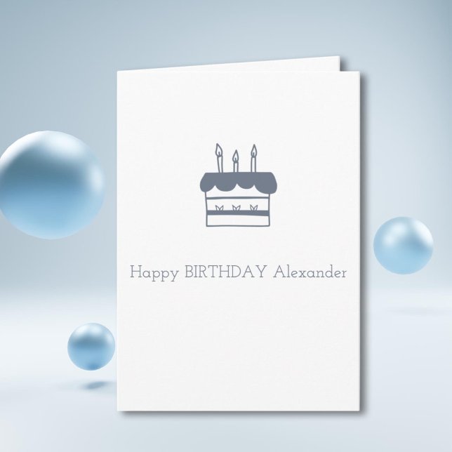 Tarjeta Feliz cumpleaños personalizado del pastel gris min (Subido por el creador)
