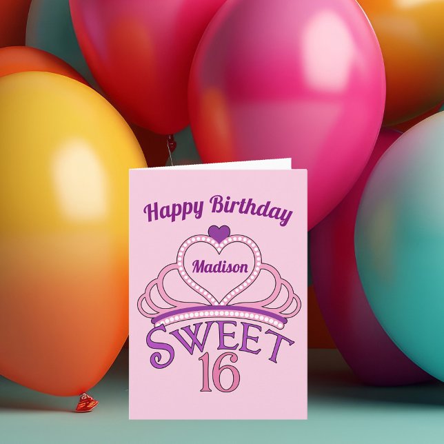 Tarjeta Feliz cumpleaños, Personalizado dulce, dieciséis (Subido por el creador)