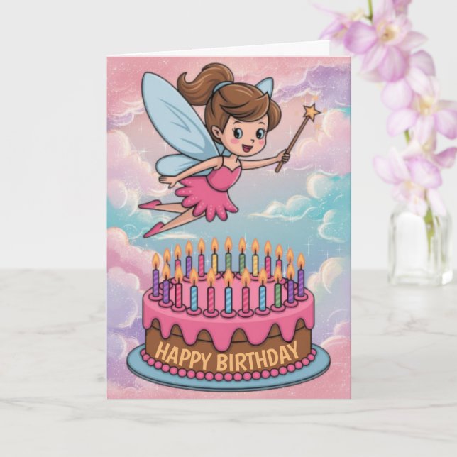 Tarjeta Feliz cumpleaños Personalizado Fairy (Orquídea)