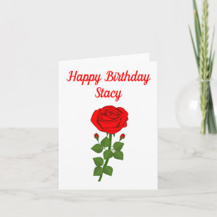 Tarjeta ¡Feliz cumpleaños personalizado! Flor de bonito -