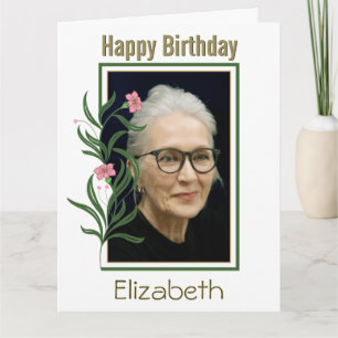 Tarjeta Feliz cumpleaños Personalizado foto frontera de fl