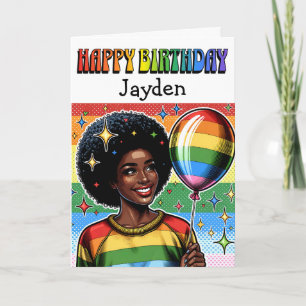 Tarjeta Feliz cumpleaños personalizado LGBTQIA+