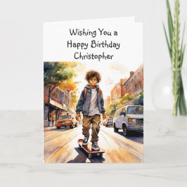 Tarjeta Feliz cumpleaños personalizado | Skateboard