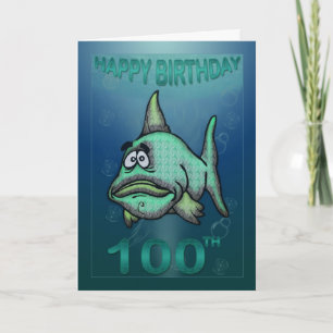 Tarjeta Feliz cumpleaños, pescaditos gruñidos 100 cumpleañ