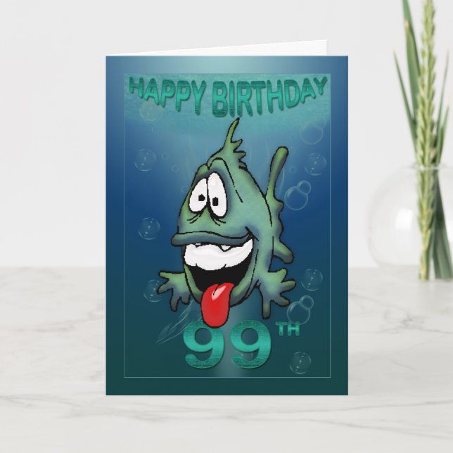 Tarjeta Feliz cumpleaños: Pescado feliz (Anverso)