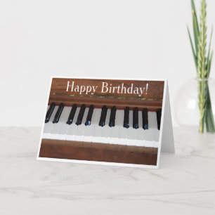 Tarjeta Feliz cumpleaños, piano