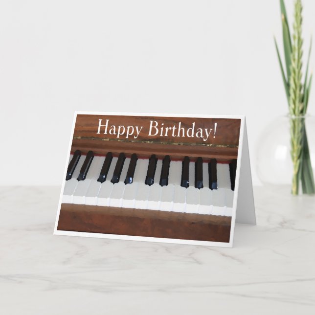 Tarjeta Feliz cumpleaños, piano (Anverso)