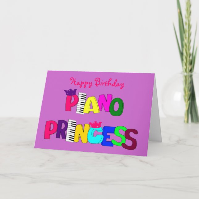 Tarjeta Feliz cumpleaños, Piano Princesa (Anverso)