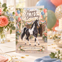 Feliz Cumpleaños Pinto American Saddlebred Caballo