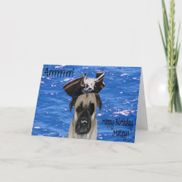 Tarjeta Feliz cumpleaños Pirata Pug