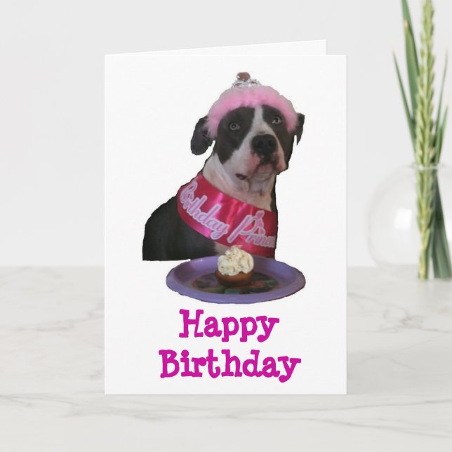 Tarjeta Feliz cumpleaños, Pit Bull Princess (Anverso)