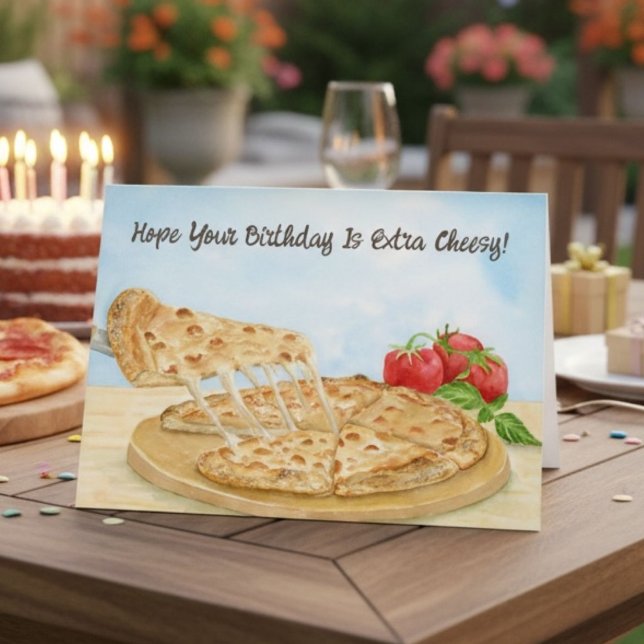 Tarjeta Feliz Cumpleaños Pizza Quesosa (Subido por el creador)