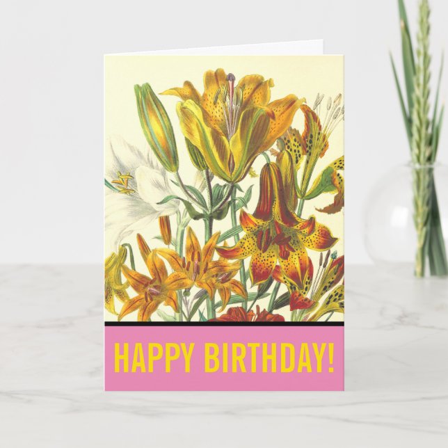 Tarjeta "¡FELIZ CUMPLEAÑOS!" + Plantas Y Flores (Anverso)