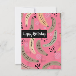 Tarjeta Feliz Cumpleaños Plátanos Mangu Acuarela