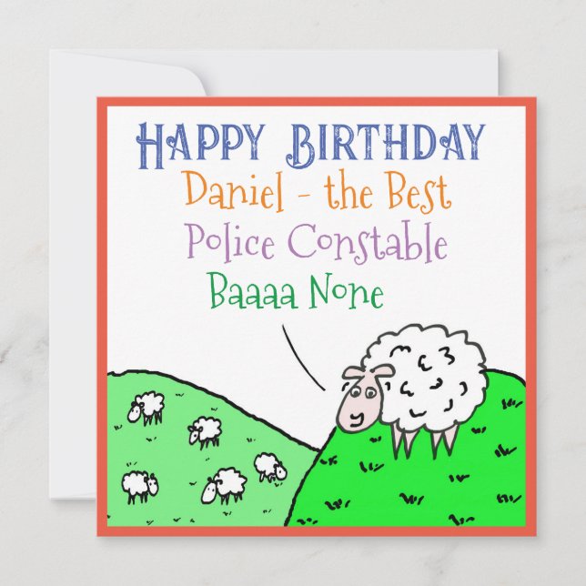 Tarjeta Feliz cumpleaños, policía confidente (Anverso)