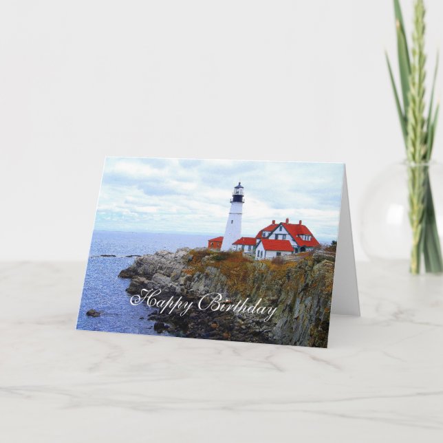Tarjeta Feliz cumpleaños, Portland Head Light House (Anverso)