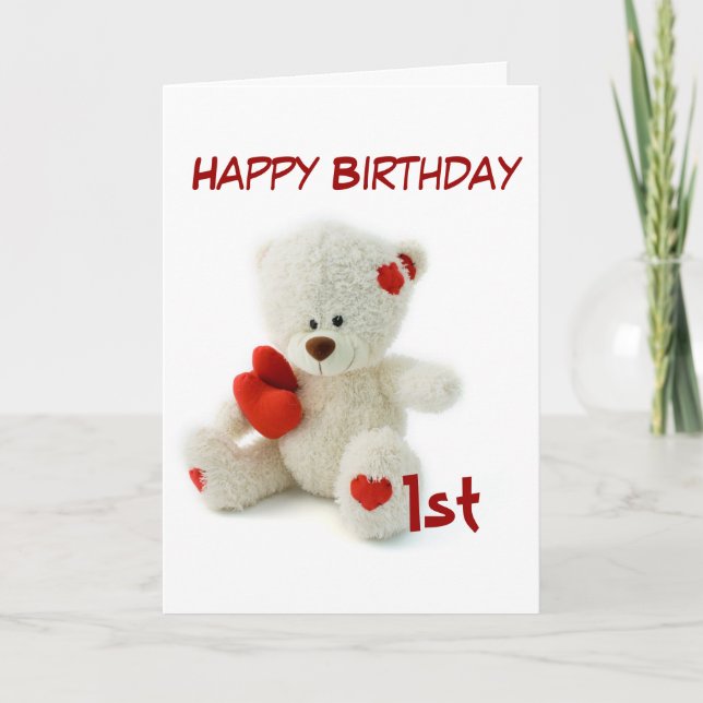Tarjeta Feliz cumpleaños, primer tema de Teddy Bear (Anverso)