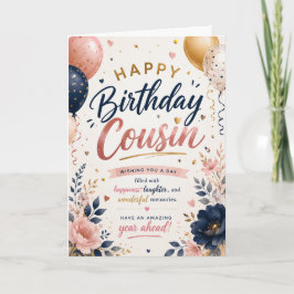 Tarjeta Feliz Cumpleaños Primo Elegante Adulto