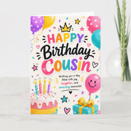 Tarjeta Feliz Cumpleaños Primo Globos Felices Niños