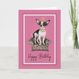 Tarjeta Feliz Cumpleaños   Princesa Chihuahua
