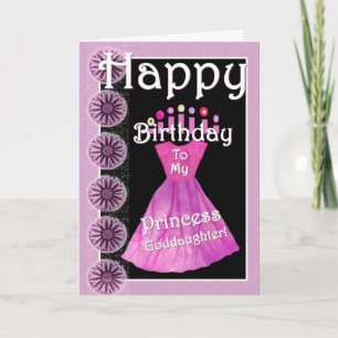 Tarjeta Feliz cumpleaños, princesa diosa - vestido rosa
