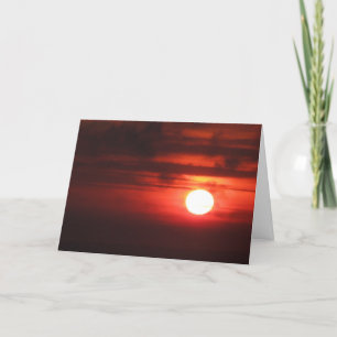 Tarjeta Feliz cumpleaños - puesta del sol ardiente