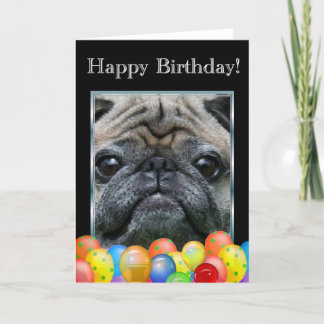 Tarjeta Feliz cumpleaños Pug Dog
