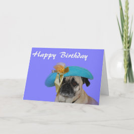 Tarjeta Feliz cumpleaños Pug en un Gorra