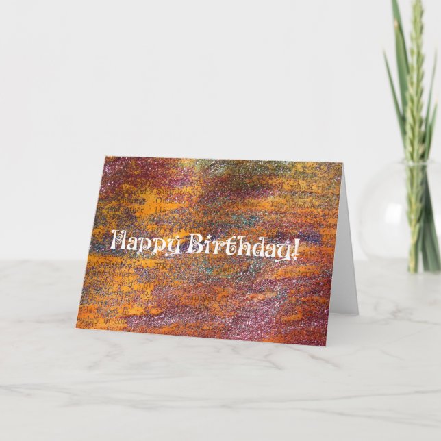 Tarjeta Feliz cumpleaños, Purpurina colorido (Anverso)
