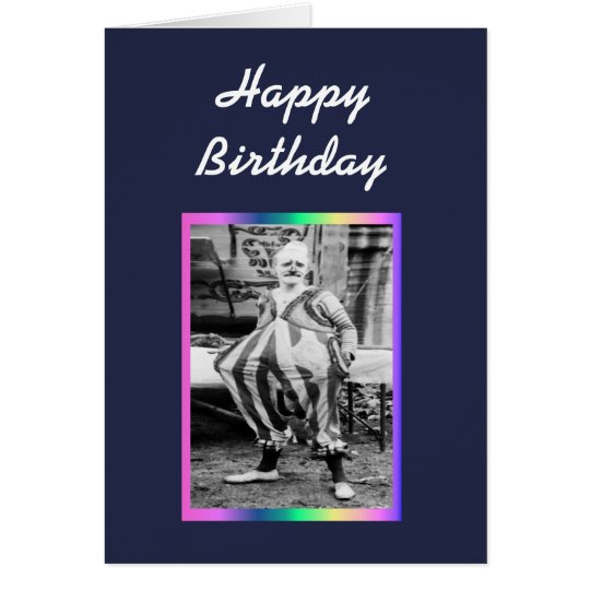 Tarjeta Feliz cumpleaños que algún payaso quiere desearle