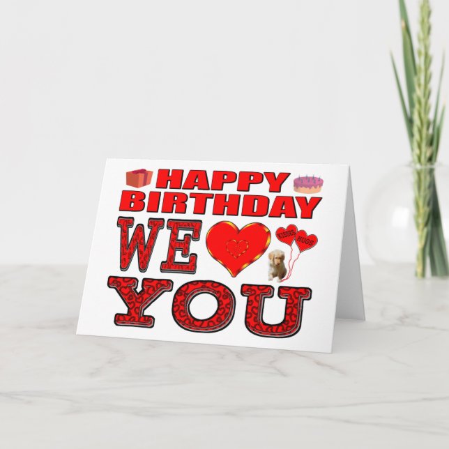 Tarjeta Feliz cumpleaños que te queremos (Anverso)