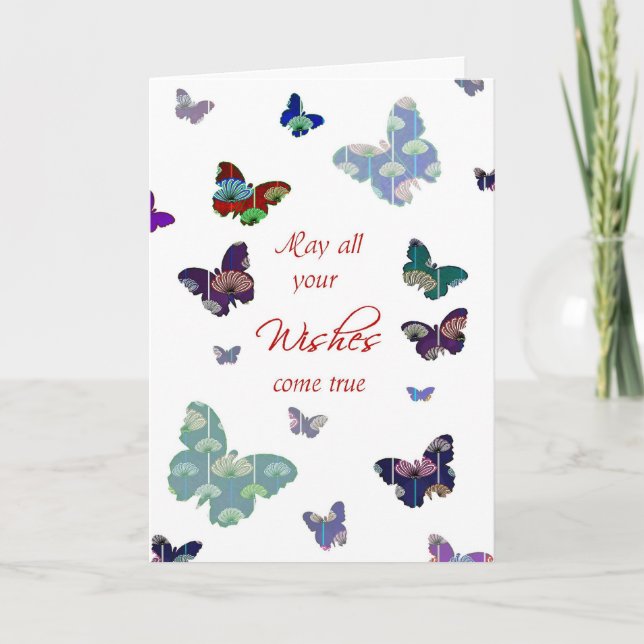 Tarjeta feliz cumpleaños que todos sus deseos se hagan rea (Anverso)